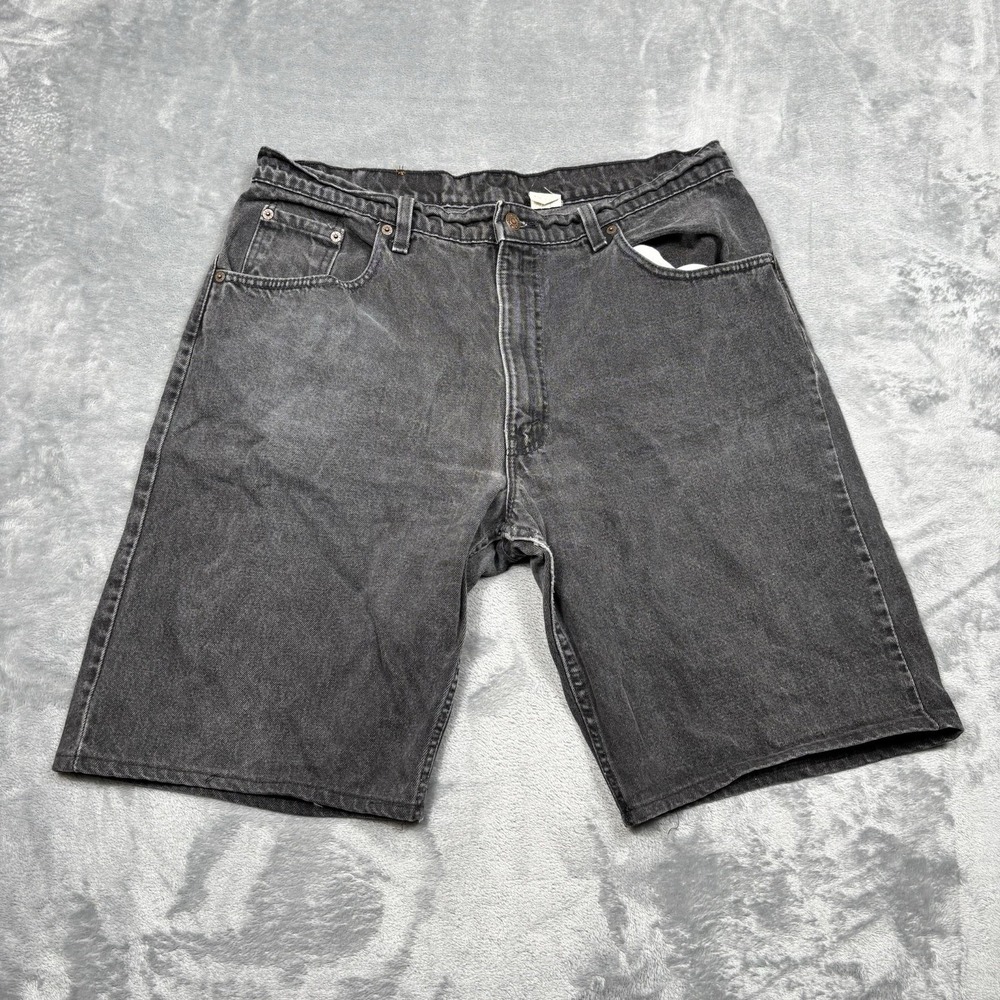 Vintage 1994 Levi's 560 Black Denim Shorts 38 Made In USA Loose Fit Jorts